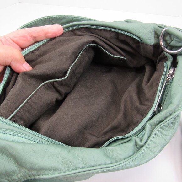 Scarleton Los Angeles Women's Faux Leather Mint Green Many Pockets Shoulder Bag - Picture 9 of 11